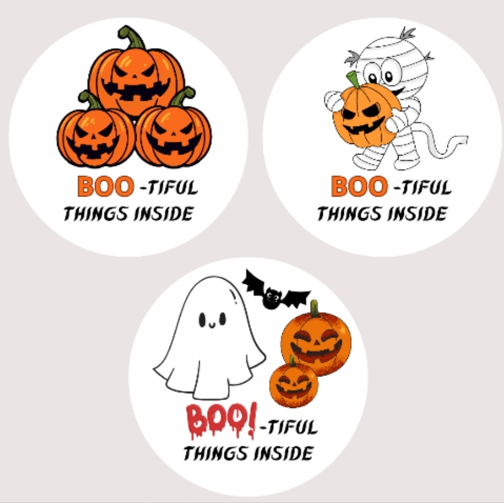 ♥️ 5x25 / 60 Boo-tiful Things Inside Sticker Halloween Sticker